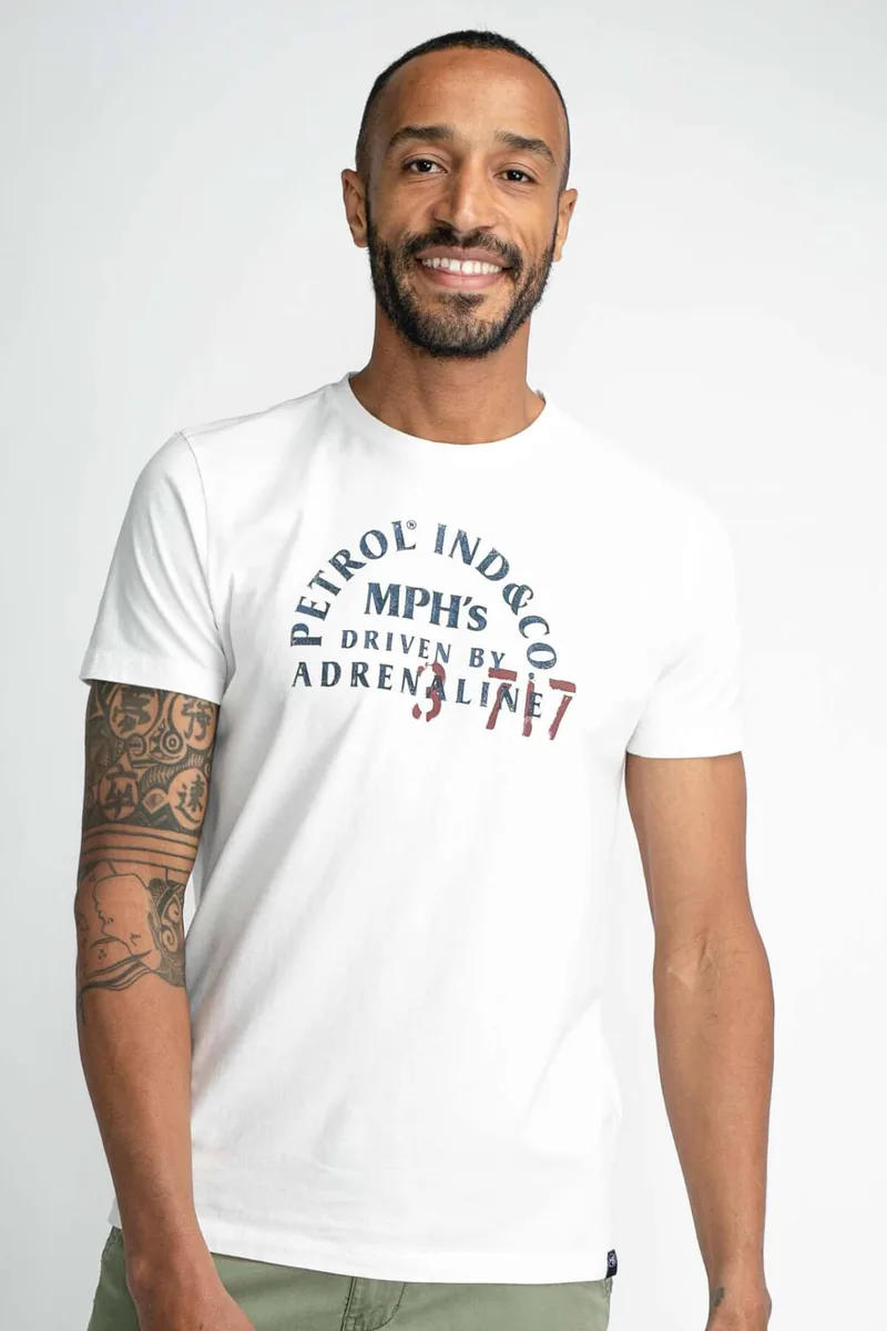 Petrol Industries Logo T-shirt - Λευκό - M-1030-TSR603