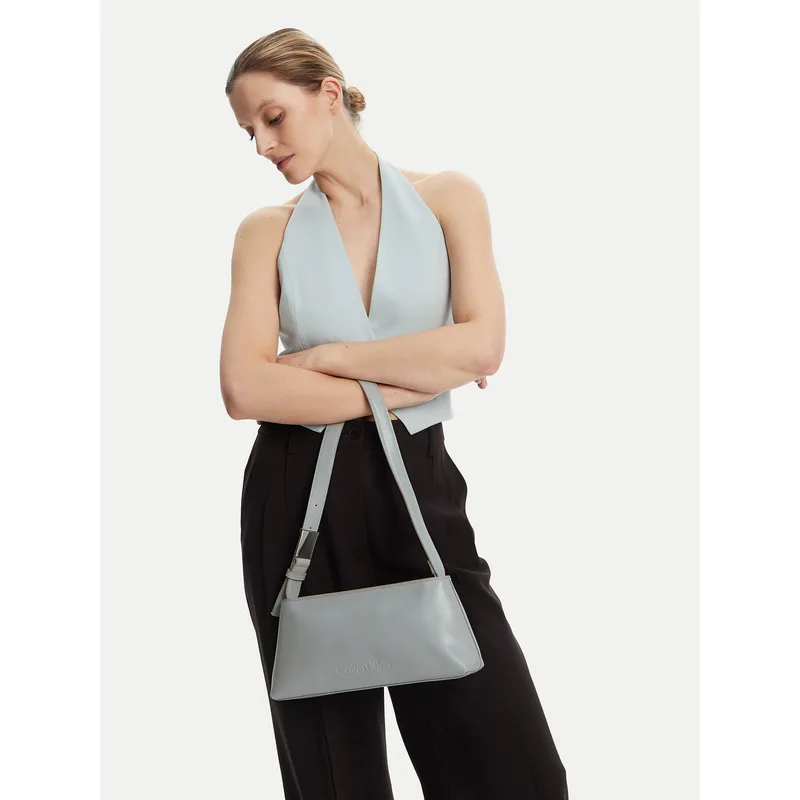 Τσάντα Calvin Klein Embossed Logo Shoulder Bag K60K612550 Γκρι