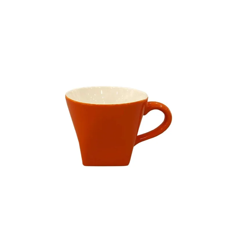 Φλυτζάνι Cappuccino Πορσελάνης Πορτοκαλί Must Art Et Lumiere 250ml 06656 (Σετ 2 Τεμάχια) (Υλικό: Πορσελάνη, Χρώμα: Πορτοκαλί) - Art Et Lumiere - lumiere_06656