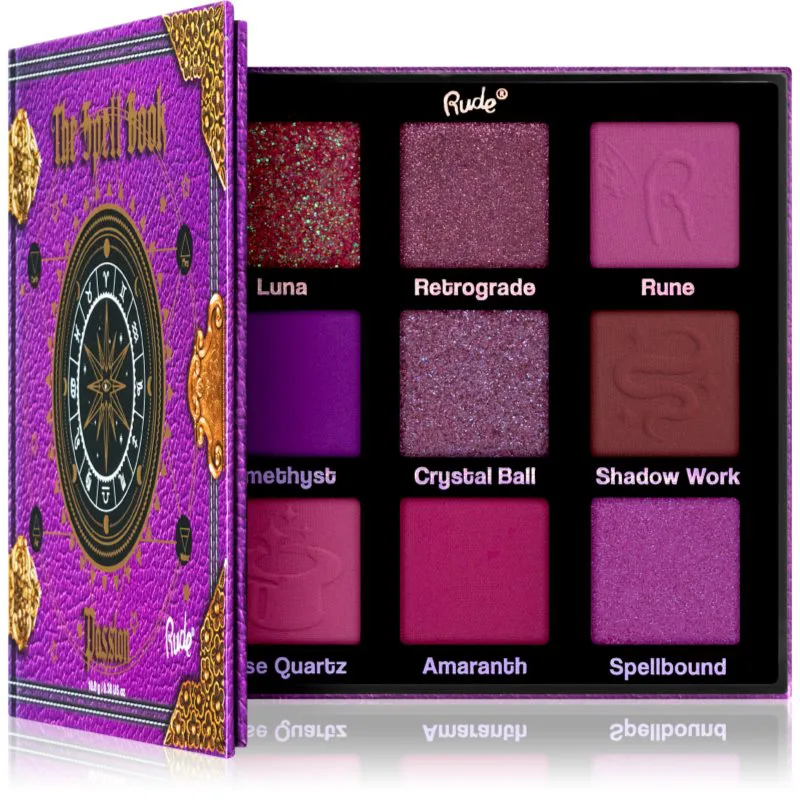 Rude Cosmetics The Spell Book Παλέτα σκιών για τα μάτια απόχρωση Passion 10.8 γρ