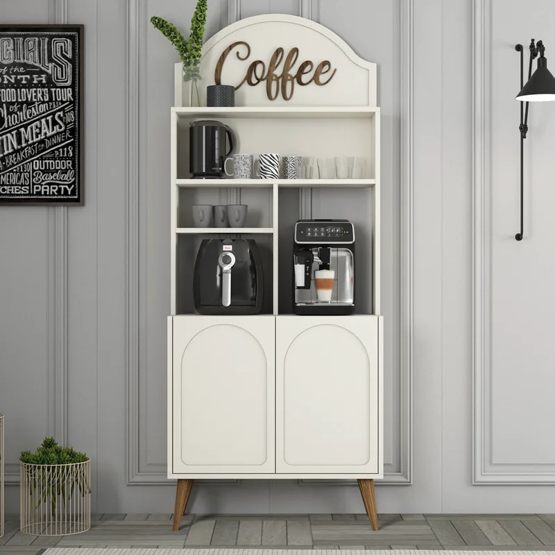 Έπιπλο Bar - Καφέ Lyon 80 - Cream, Walnut 845Hct5808 (81,3x201x35 cm)