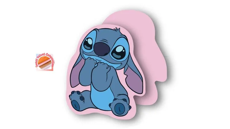 Διακοσμητικό Μαξιλάρι Μικρό Disney Home Velboa 15εκ. Stitch 88 Ροζ DimCol (Χρώμα: Ροζ, Ύφασμα: Velboa) - DimCol - 54461702023