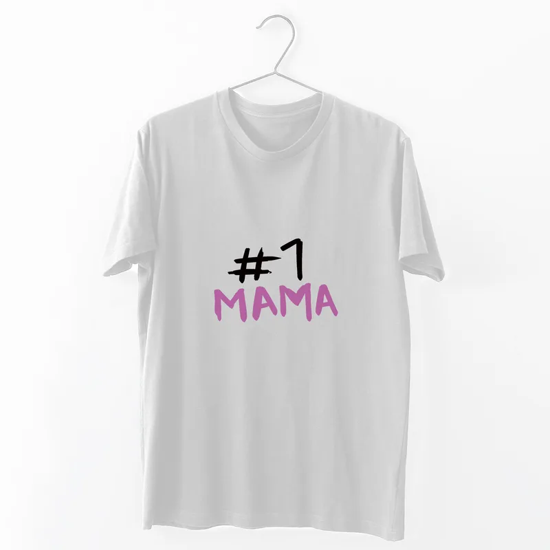 #1 Μαμά - Organic Vegan T-Shirt Unisex - Λευκό - L