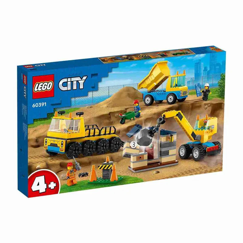 60391 Lego City Construction Trucks and Wrecking Ball Crane