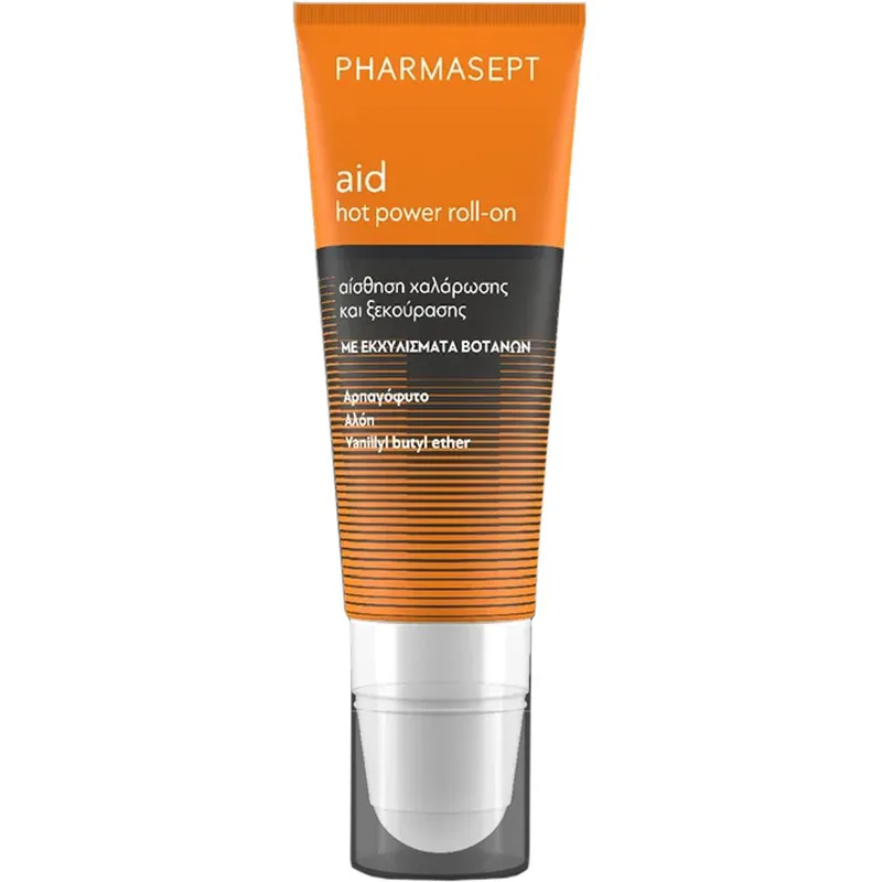Pharmasept Aid Hot Power Roll-On Gel Τζελ για Άμεση Αίσθηση Ξεκούρασης & Χαλάρωσης με Εκχυλίσματα Βοτάνων 100ml