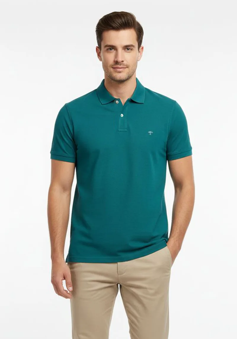 Fynch Hatton Basic Polo Μπλούζα Supima 1120 1700 - Caribbean Blue