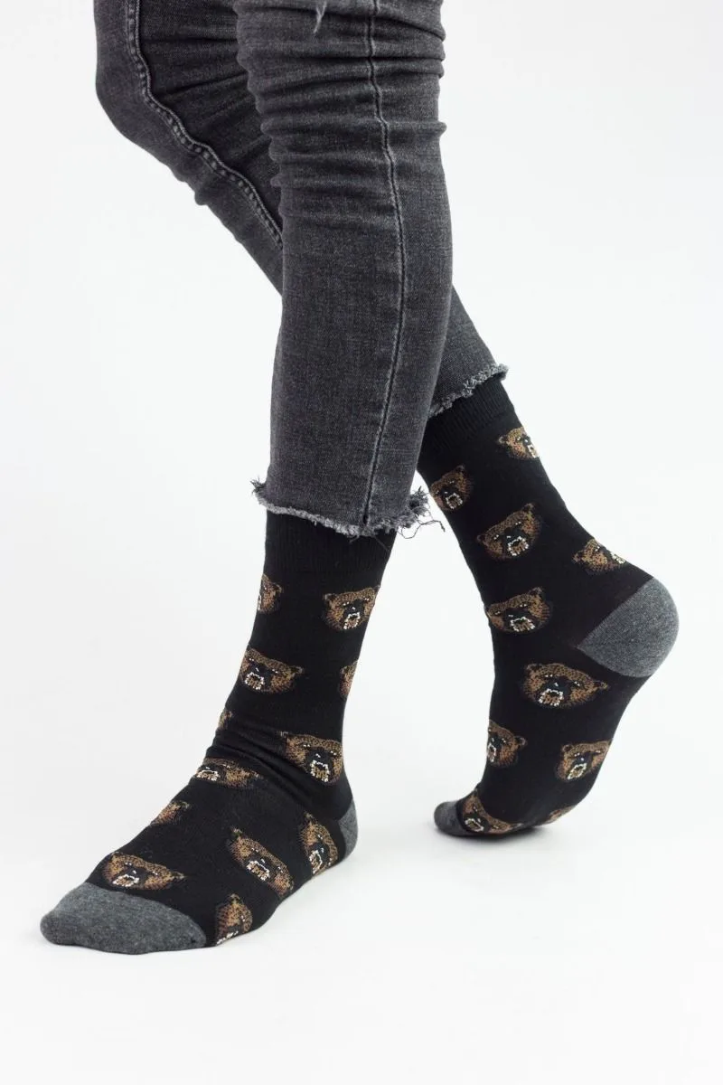 Ανδρικές fashion κάλτσες ANGRY BEAR Βαμβακερές John Frank 12207 Μαύρο