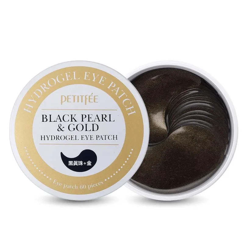 Petitfee Black Pearl & Χρυσό Patches Ματιών για Αναζωογόνηση με Πράσινο Τσάι 60τμχ