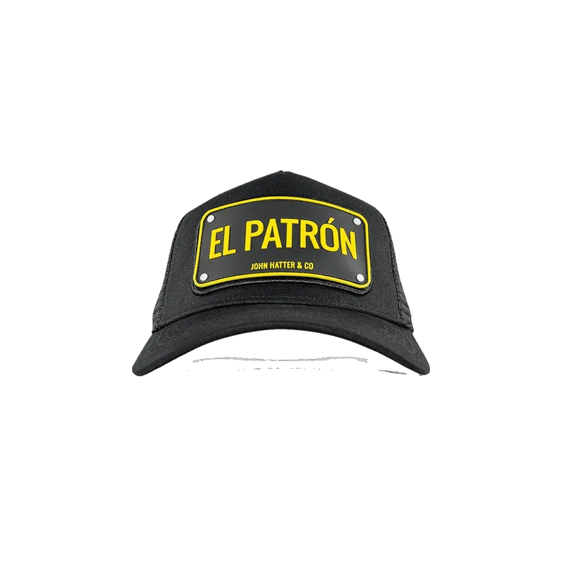 El Patron Μαύρο jockey καπέλο με rubber patch - John Hatter & Co