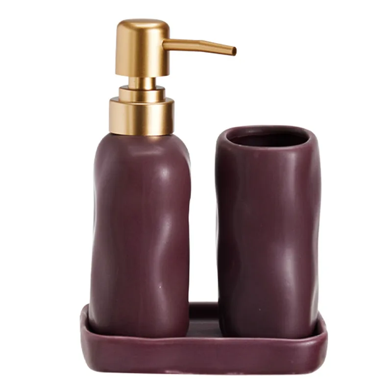 Σετ Μπάνιου 3τμχ Stoneware Aubergine 7428U MRShome 0093001 (Υλικό: Stoneware) - MRS HOME - sl-DF-0093001