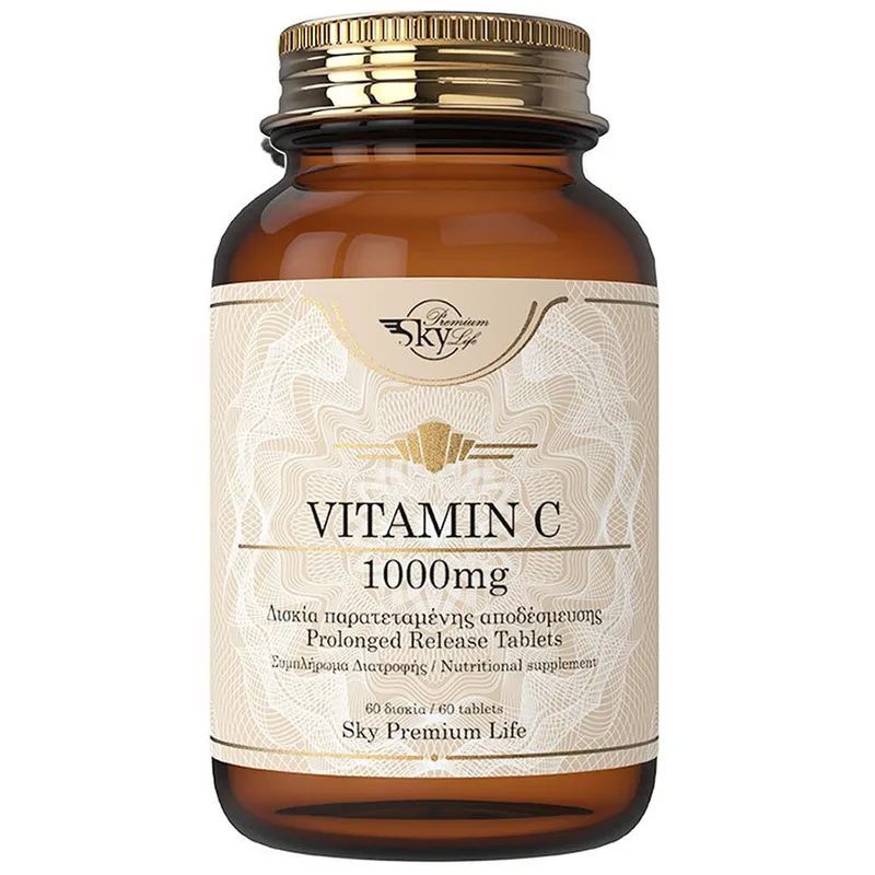 Sky Premium Life Vitamin C 1000mg Συμπλήρωμα Διατροφής Βιταμίνης C Παρατεταμένης Αποδέσμευσης 60tabs