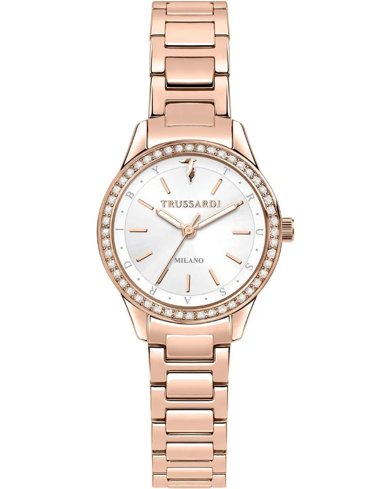 TRUSSARDI T-Sky Crystals - R2453151503, Rose Χρυσό case with Stainless Steel Bracelet