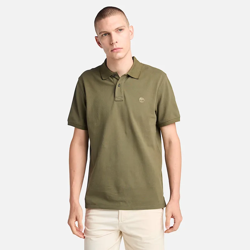 Timberland Ανδρική Μπλούζα SS Millers River Pique Polo TB0A6VDP-A58 Λαδί
