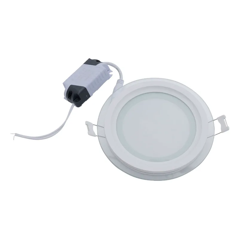 Γυάλινο Χωνευτό LED Panel 9W με Ψυχρό Λευκό Φως Φ11.5xY3.5cm