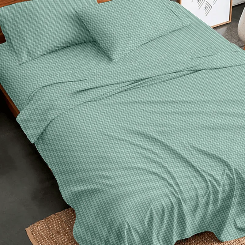 Σεντόνια Φανελένια Διπλά (Σετ) 200X260 Sunshine Flannel 2064 Aqua Χωρίς Λάστιχο (200x260)