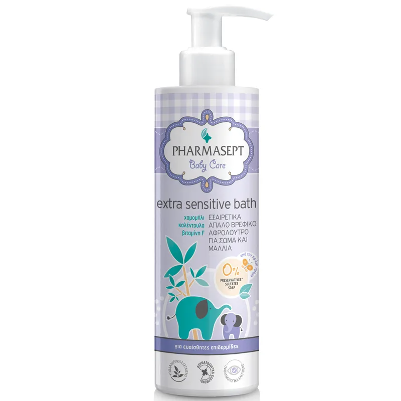 Pharmasept Baby Care Extra Sensitive Bath Πολύ Απαλό Βρεφικό Αφρόλουτρο για Σώμα & Μαλλιά 250ml