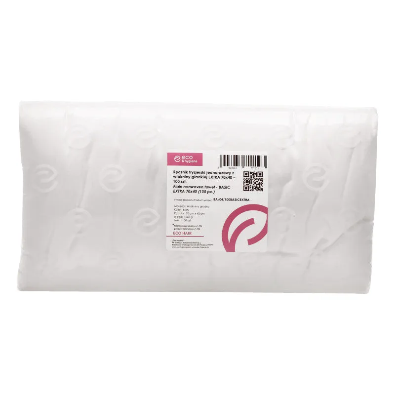 Eko-Higiena Disposable Hairdressing Towels, Smooth, Non-Woven Fabric, Extra Basic, 70x40cm, 100 Pieces