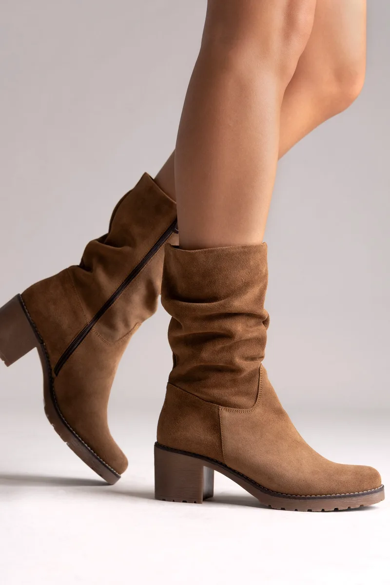 RAGAZZA Slouch Ankle Boots - 0575 - Taupe Suede