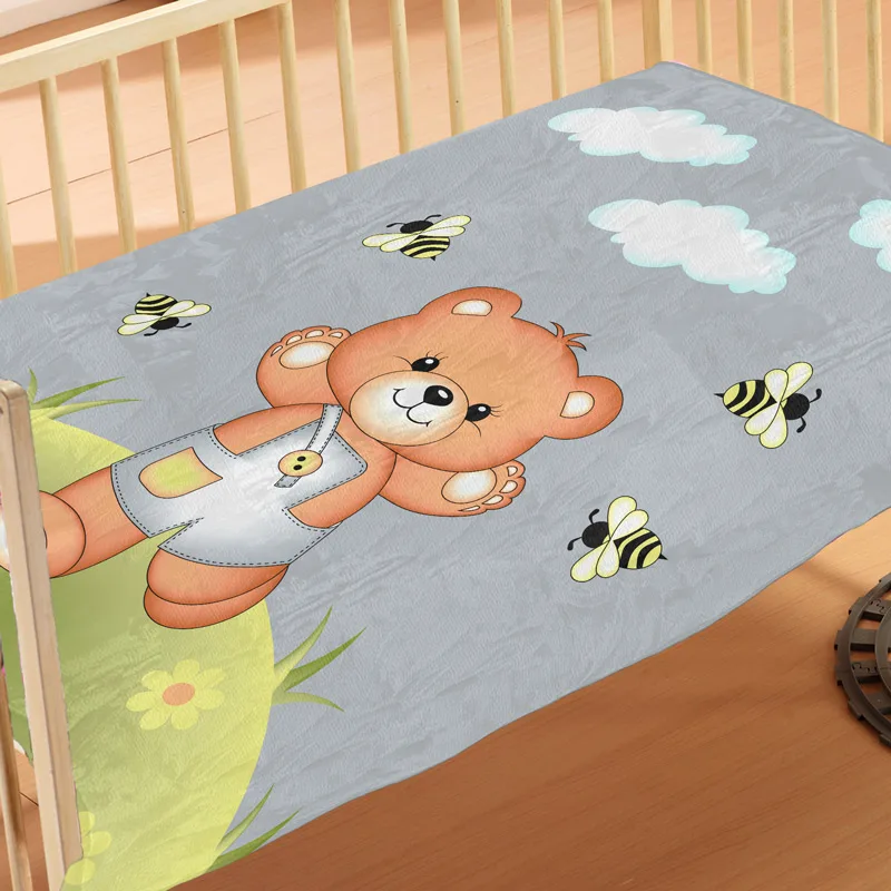 Κουβέρτα Βελουτέ Κούνιας 110x140 Dimcol Teddy 03 Grey 110x140