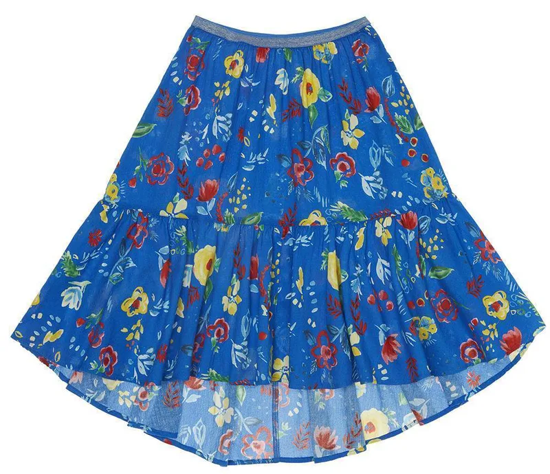 ΦΟΥΣΤΑ BENETTON DU FLORAL ΜΠΛΕ/ΠΟΛΥΛΧΡΩΜΟ (160 CM)-(11-12 ΕΤΩΝ)