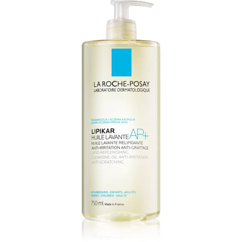 La Roche-Posay Lipikar Huile AP+ μαλακτικό λάδι αναπλήρωσης λιπιδίων για μπάνιο ενάντια στον ερεθισμό 750 ml