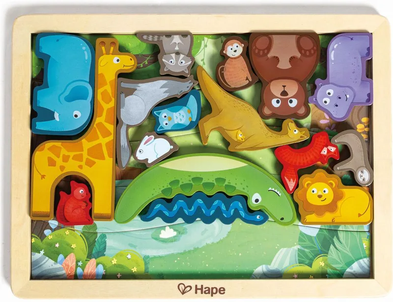 HAPPY PUZZLES HAPE ΞΥΛΙΝΟ ΠΑΖΛ ΖΩΑΚΙΑ ANIMAL KINGDOM PUZZLE