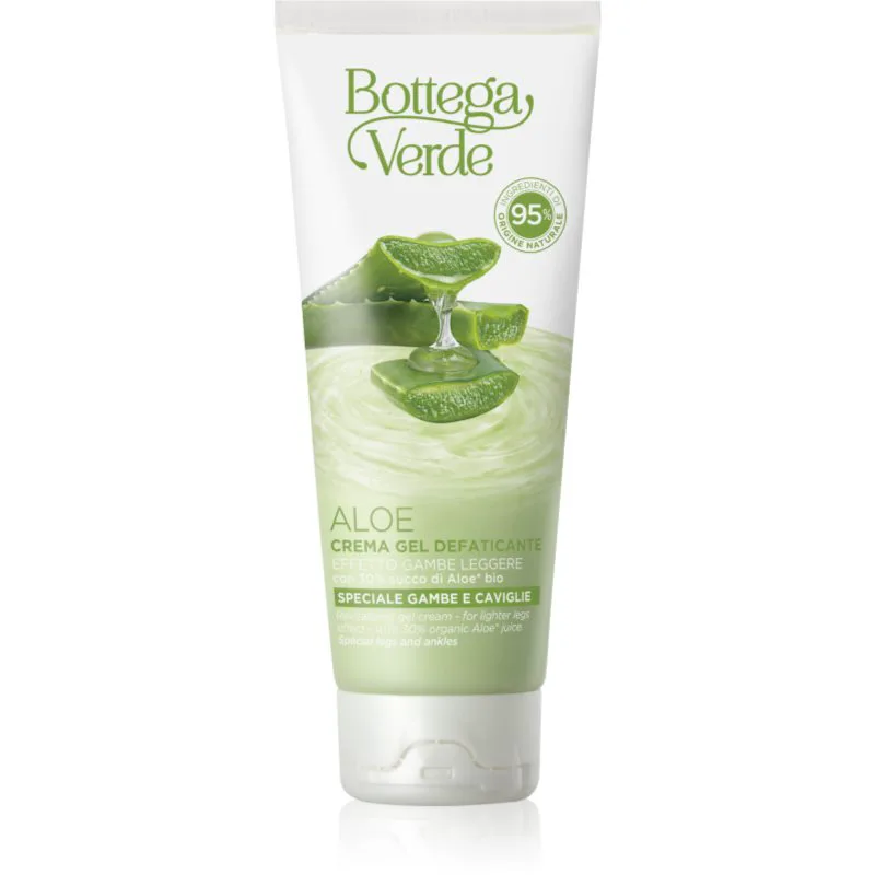 Bottega Πράσινο Aloe Vera ενυδατική και καταπραϋντική κρέμα τζελ για κουρασμένα πόδια 100 ml