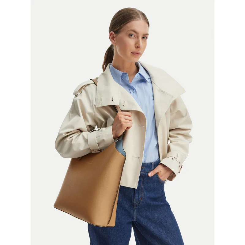 Τσάντα Tommy Hilfiger Th Modern Tote AW0AW18618 Καφέ