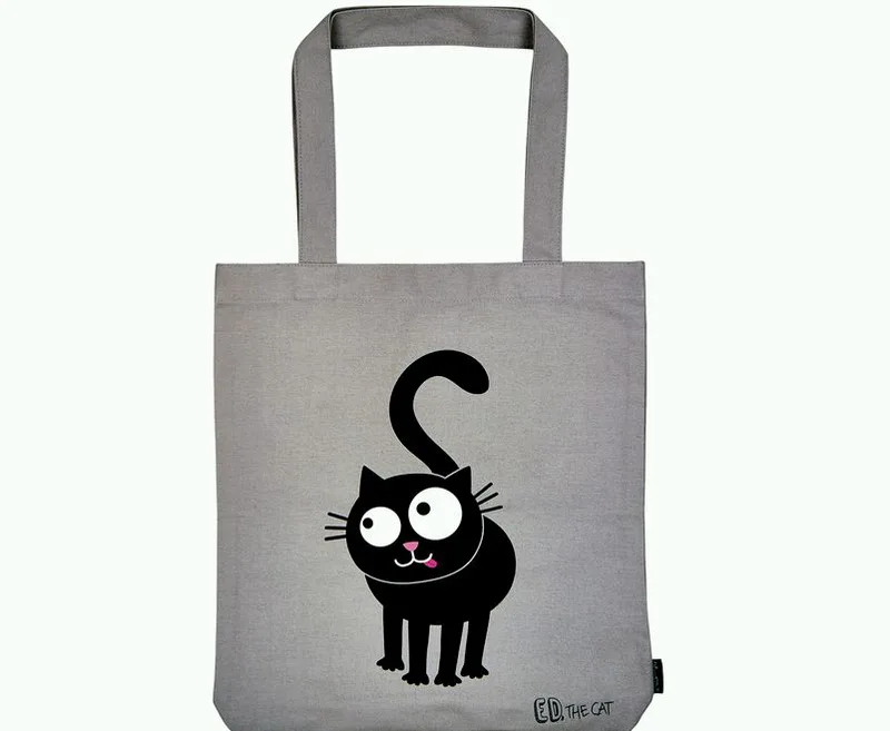 Τσάντα για ψώνια / Shopping bag Moses 39x42 cm. Ed, the Cat Shopper - Like Mich