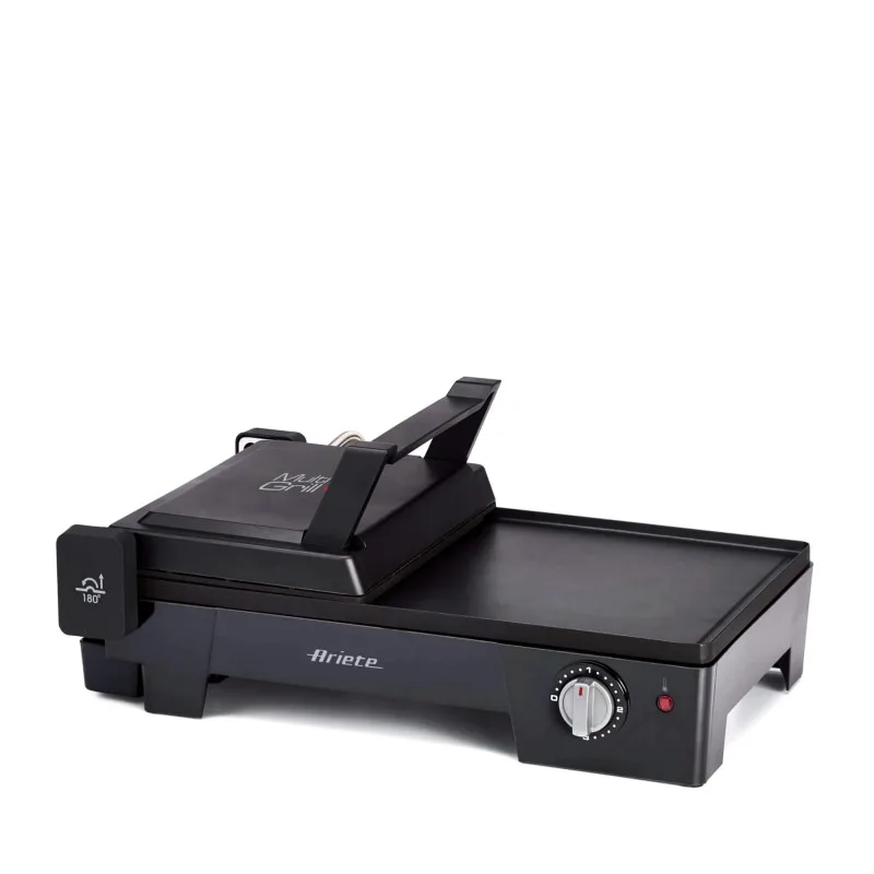 Ηλεκτρική ψησταριά 3 σε 1 Ariete MULTI GRILL 1916/10, 2400 W, 60x25 cm, Εκτεινόμενη επιφάνεια, Θερμοστάτης, Μαύρο