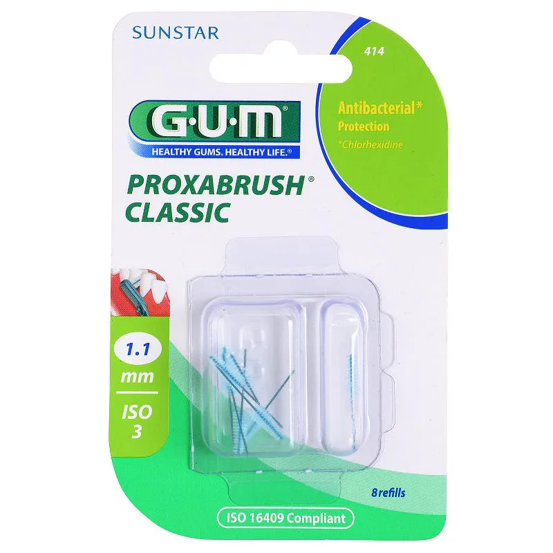 G.U.M Proxabrush Classic ανταλλακτικά μεσοδόντια βουρτσάκια σε κυψέλη 1,1 mm 8 τμχ