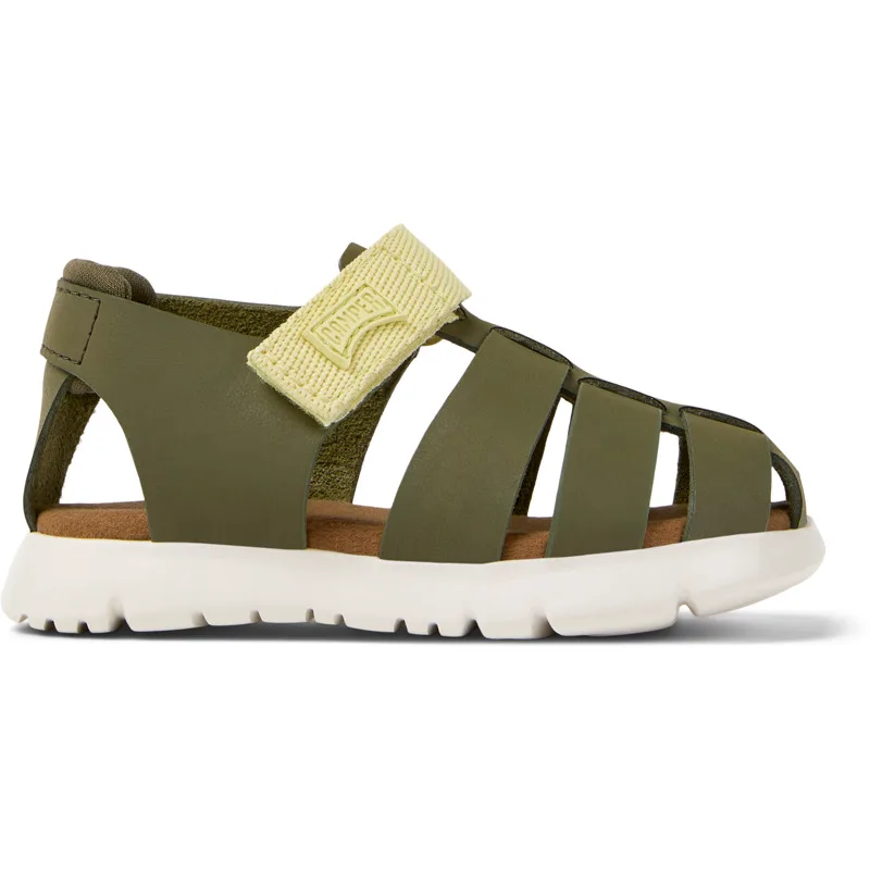 CAMPER Oruga - Πέδιλα Για Παιδιά - Πράσινο, Μέγεθος 24, Smooth leather/Cotton fabric
