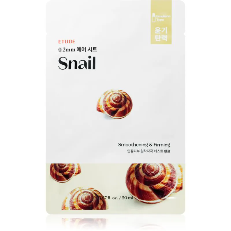 ETUDE 0.2 Therapy Air Mask Snail λειαντική υφασμάτινη μάσκα με εκχύλισμα σαλιγκαριών 20 ml