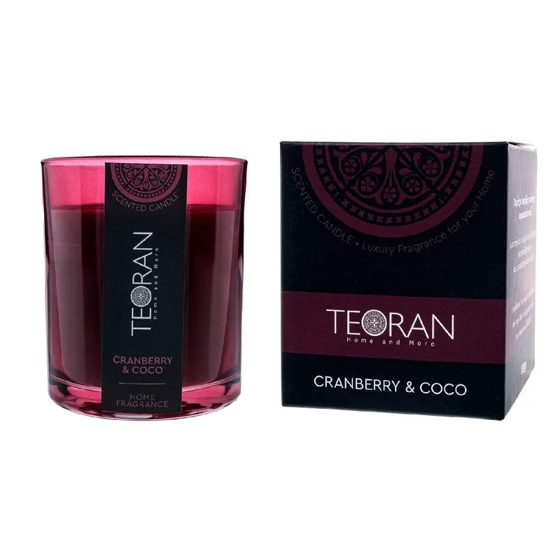 Αρωματικο κερί Teoran Cranberry Coco στρόγγυλο 200 γρ