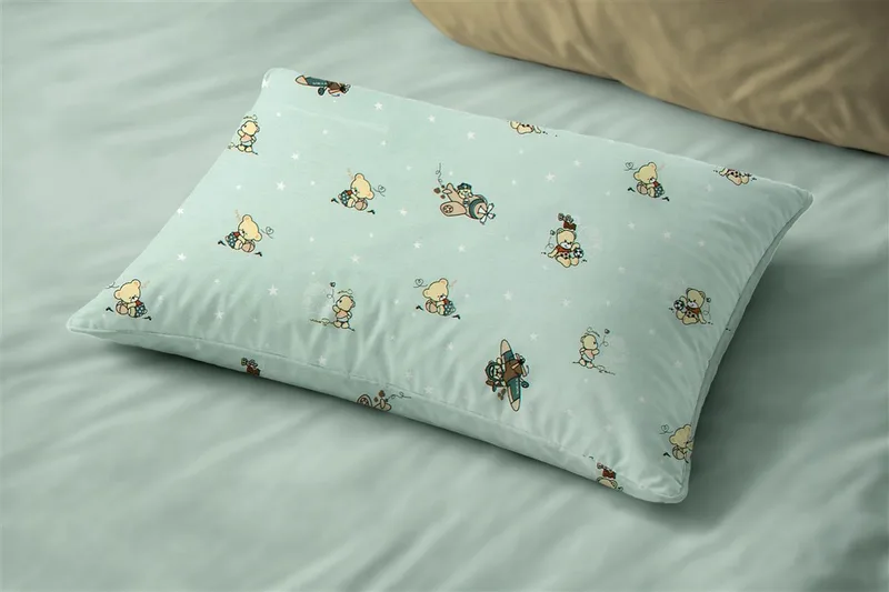 Μαξιλαροθήκη Εμπριμέ kids Bear s Playtime 593 50X70 Mint 100% Cotton
