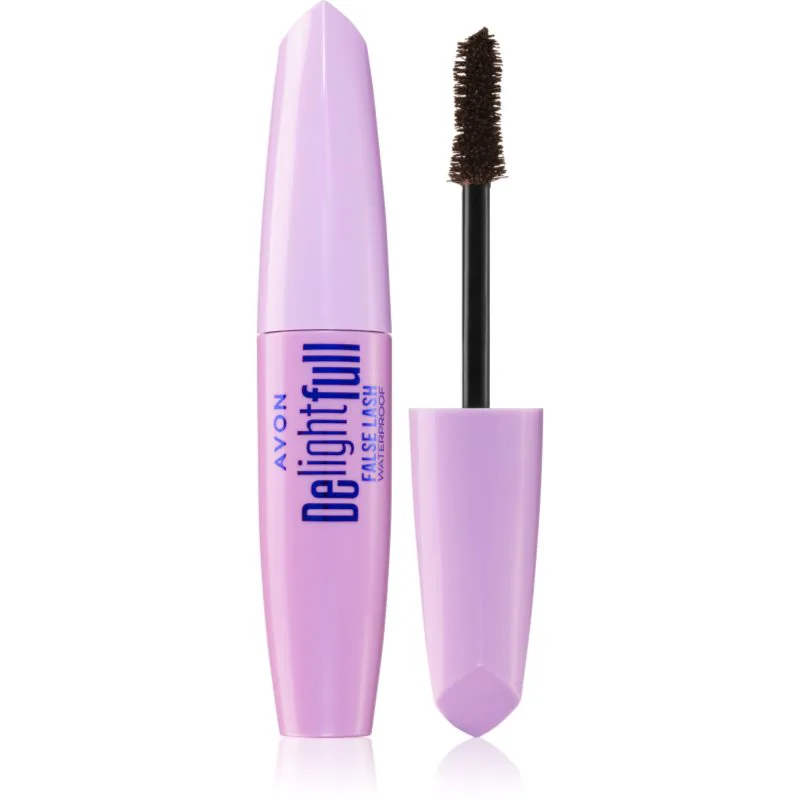 Avon DelightFull False Lash αδιάβροχη μάσκαρα επιμήκυνσης απόχρωση Lava Brown 10 ml