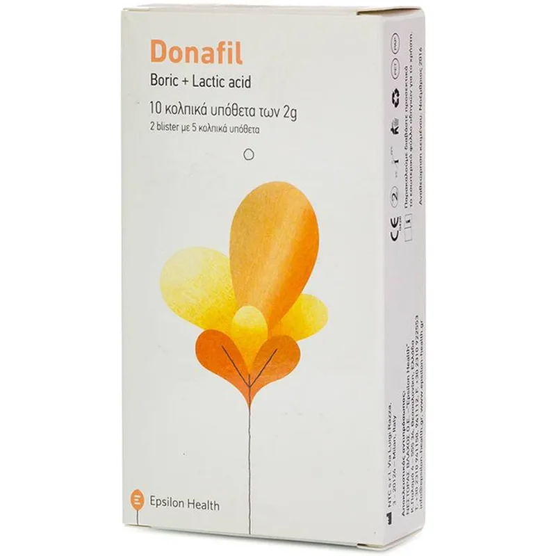 Epsilon Health Donafil Vaginal Ovules Κολπικά Υπόθετα με Αντιμικροβιακή Δράση 10 Τεμάχια