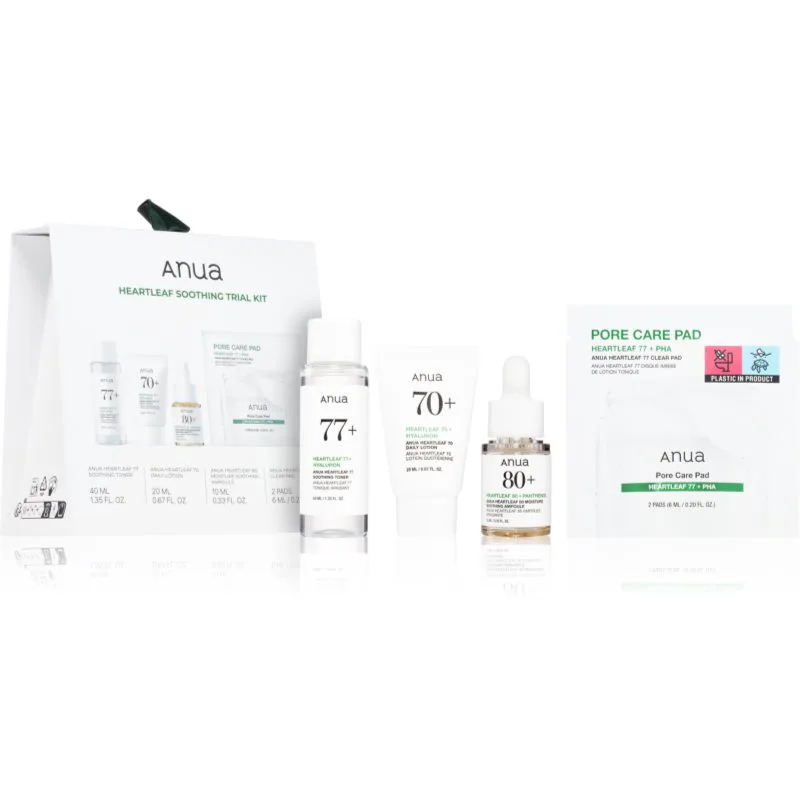 Anua Heartleaf Soothing Trial Kit σετ δώρου για να καταπραύνει την επιδερμίδα πρόσωπου