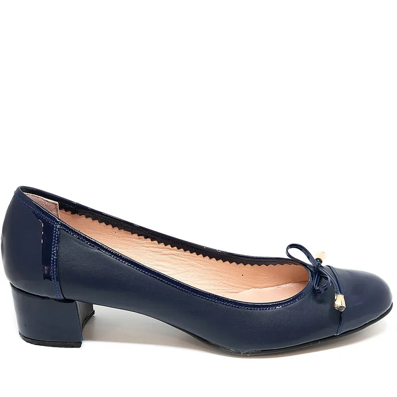 Bigshoes MX1627-18 Δερμάτινη Γόβα Μπλε 5cm