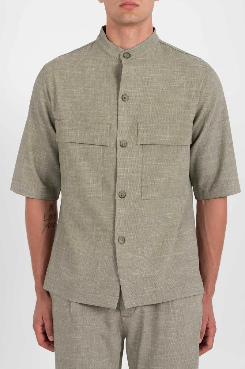 Vittorio Πουκάμισο Overshirt Vittorio 300-25-Bosa Olive Πράσινο