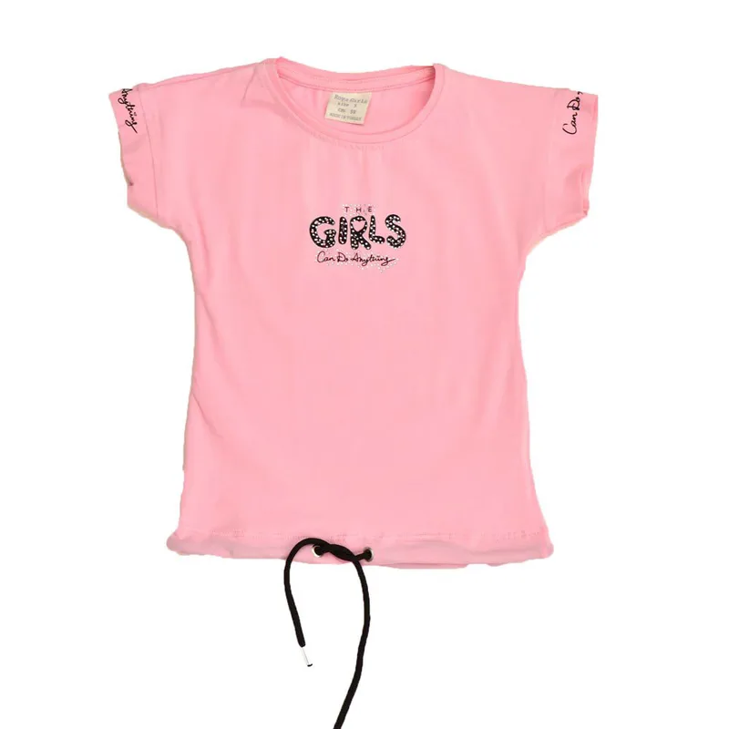 Παιδική μπλούζα με τύπωμα και στρας GIRLS Ροζ 16376