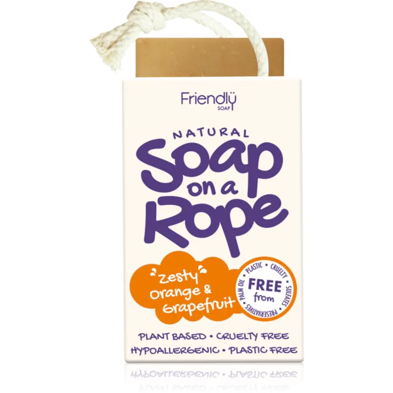 Friendly Soap Soap on a Rope Πορτοκαλί & Grapefruit φυσικό σαπούνι σε κορδόνι 95 γρ