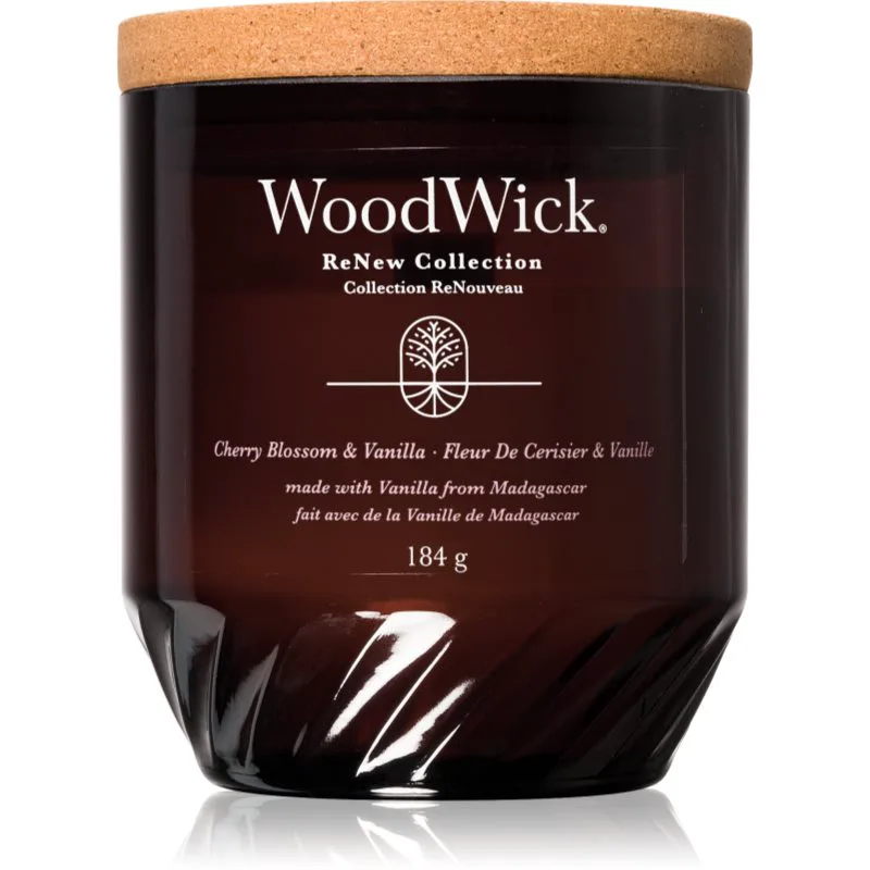 Woodwick Cherry Blossom & Vanilla αρωματικό κερί με ξύλινο φιτίλι 184 γρ