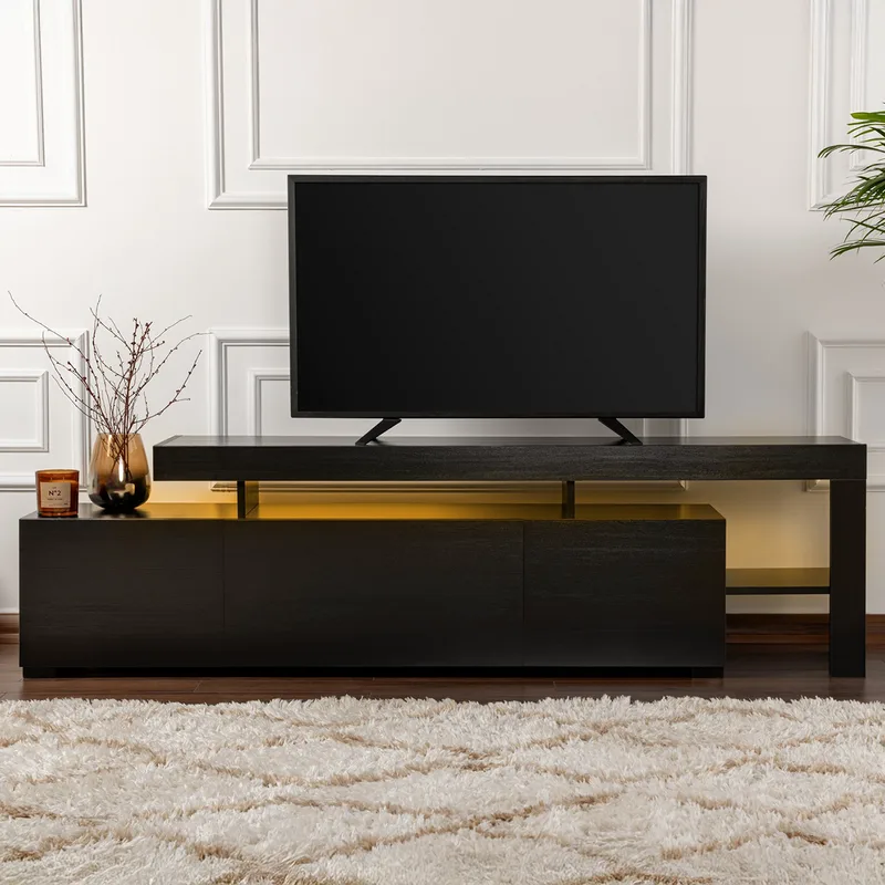 Βάση Τηλεόρασης Beliz - Wood Black 382Nrc2530 (192x53x37)