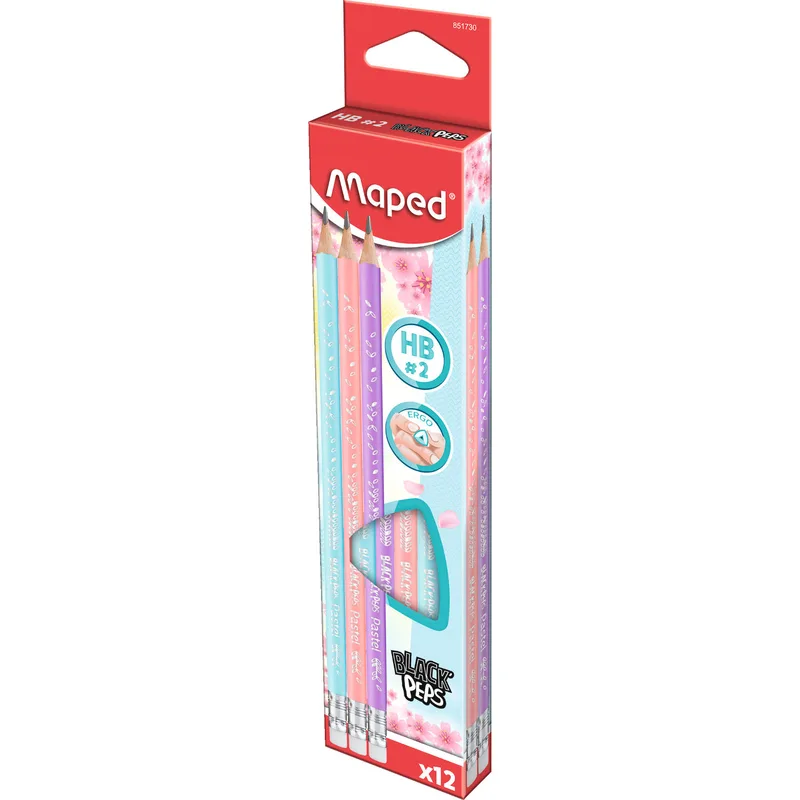 Μολύβι με Γόμα HB Maped Black Peps Pastel (Tυχαία επιλογή χρώματος)