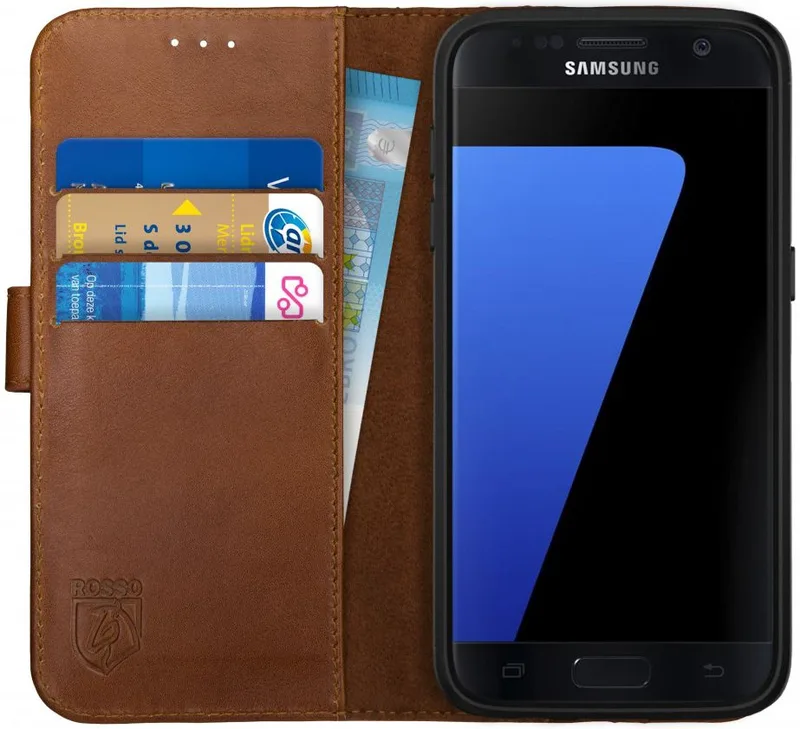 Κόκκινο Deluxe Δερμάτινη Θήκη Πορτοφόλι Samsung Galaxy S7 - Brown (8719246126284)