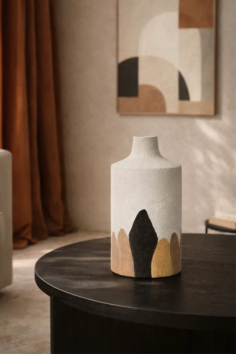 Βαζο Κεραμικο Σε Λευκο Χρωμα 26Cm 13x13x25.5cm Μονόχρωμο Kaeming
