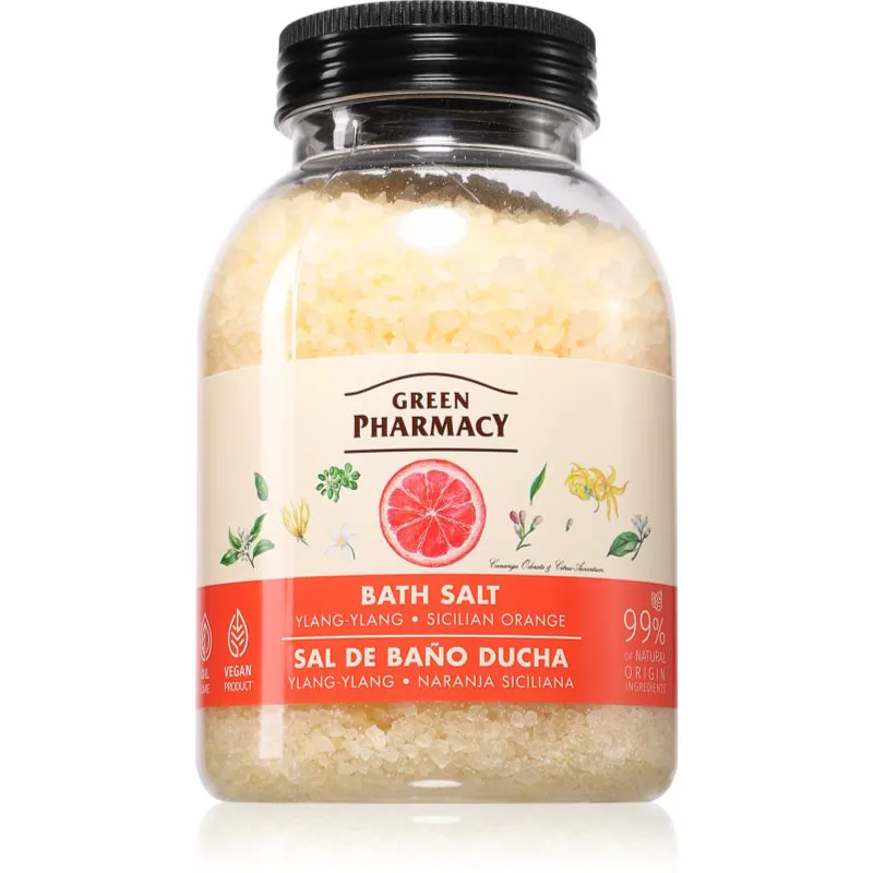 Green Pharmacy Ylang-ylang & Sicilian Πορτοκαλί Bath Salt χαλαρωτικό αλάτι για μπάνιο 1000 γρ