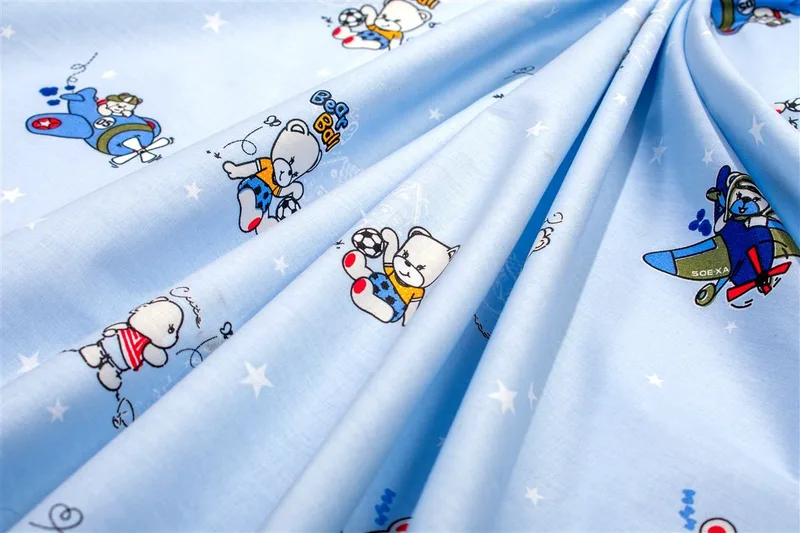 Σεντονάκι Λίκνου bebe Bear's Playtime 591 80X110 Sky Blue 100% Cotton