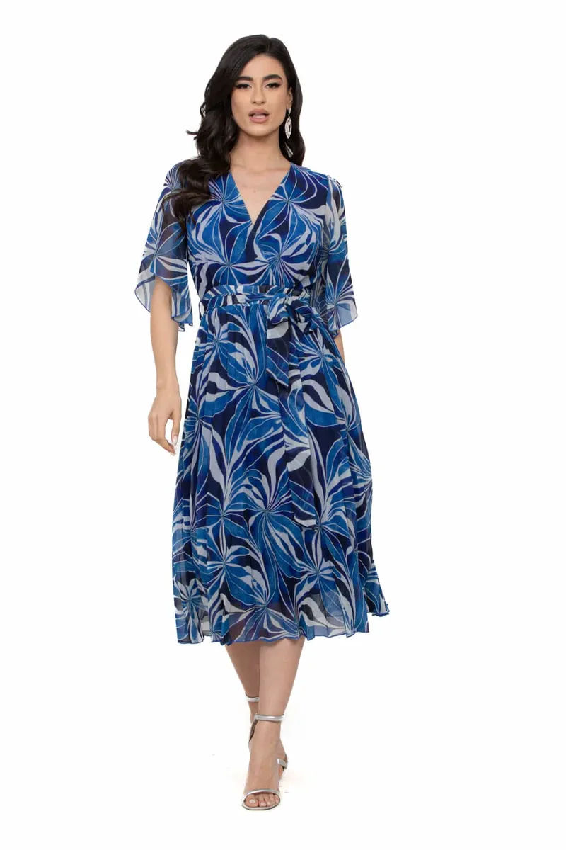 ΦΟΡΕΜΑ PLUS SIZE ΜΙΝΤΙ ΚΡΟΥΑΖΕ ΕΜΠΡΙΜΕ ΜΠΛΕ ΜΠΛΕ